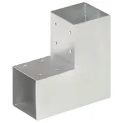 Vidaxl vidaXL L-oblikovani spojnik za stebre, pocinkana kovina, 91x91 mm