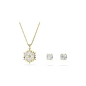 Swarovski ogrlica in uhani ženski pozlačeni s kubičnim cirkonijem MAGIC