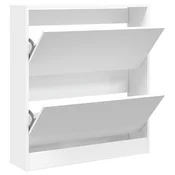 Vidaxl Omarica za čevlje bela 80x21x87,5 cm inženirski les