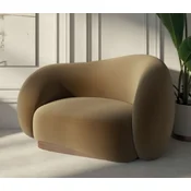 Casa Padrino luxury velvet armchair right side brown/dark brown 110 x 105 x H. 78 cm - Living room armchair - Hotel armchair - Living room furniture - Hotel furniture - Luxury furniture