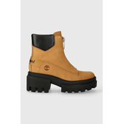 Kožne gležnjace Timberland Everleigh Boot Front Zip za žene, boja: smeda, s platformom, sa srednje toplom podstavom, TB0A5YHM2311