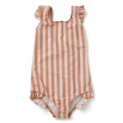 liewood® djecji kupaci kostim tanna stripe coral blush/creme de la creme