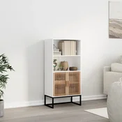 Vidaxl Visoka omara bela 60x35x125 cm inženirski les
