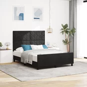 vidaXL vidaXL Postelja Črna 140x190 cm Žamet, (22049816)