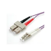 Value Fibre Optic Jumper Cable, 50/125µm, LC/SC, OM4, purple 3.0 m fibre optic cable