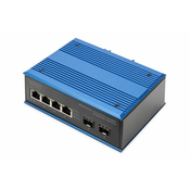 Industrial 4+2 -Port Gigabit Ethernet Switch 4 Port GE RJ 54, 2 GE SFP Port