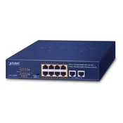 PLANET GSD-1008HP network switch Unmanaged Gigabit Ethernet (10/100/1000) Power over Ethernet (PoE) 1U Black (GSD-1008HP)