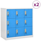 Vidaxl omara s ključavnico 2 kosa siva in modra 90x45x92,5 cm jeklo