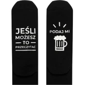 SOXO Mens Ankle Socks With Texts Give Me Beer Black
