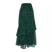 Trendyol Green Leopard Patterned Lined Woven Skirt