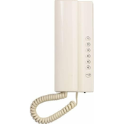 TESLA Elegantni domači telefon za sisteme 2-BUS, s 7 gumbi in nadzorom glasnosti, bel