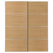 MEHAMN Par drsnih vrat, aluminij/dvostransko imitacija hrasta, 200x236 cm