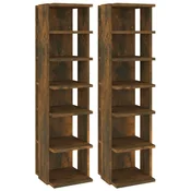 Vidaxl Regal za čevlje 2 kosa dim. hrast 27,5x27x102 cm inženirski les