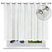 shumee Že izdelana zavesa 300x160 voile bela z obrobami na očescih za dnevno sobo in kuhinjo