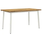 vidaXL 120 x 90 x 75 cm Masiven les akacije Bela Pravokotna