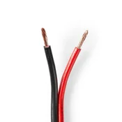 Nedis Kabel zvočnikov 2x 2 50 mm2 CCA 100 0 m Okrogla PVC Črna rdeča Ovitek