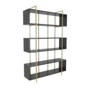 Hanah Home Bruti Anthracite Gold Polica za knjige 120x180x29.6cm, Crna
