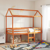 Krov za djecji krevet voštano smedi 207x80,5x151,5 cm borovina