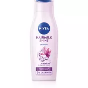 Nivea Hairmilk Natural Shine negovalni šampon za utrujene lase brez sijaja 400 ml