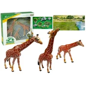 slomart Figure Žiraf LEAN TOYS - Družina (3 kosi) + Ozadje