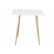 Miza Dallas 4310 (Bela + Svetel les) Svetel les, Bela, 75x75x75cm, MDF plošča, Kovina