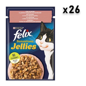 Felix Sensations Sos za macke, Losos i škampi, Žele, 26x85g