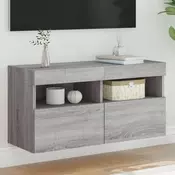 Zidni TV ormaric s LED svjetlima boja hrasta 80x30x40 cm