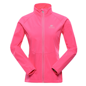 Womens softshell jacket with membrane ALPINE PRO MULTA neon knockout pink