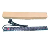 EXESHOP Razvodni PDU panel za rack 19 in/ sa 12 uticnih mesta/ kabl 2m (aluminijum)