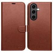 Infostyle OCASE preklopni ovitek za Samsung Galaxy S25 – temno rjava, RFID zaščita