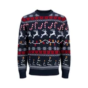 Jack & Jones Junior Pulover JJXMAS SANTA mornarska/jastog/temno rdeča/bela