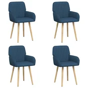 vidaXL vidaXL Jedilni stoli 4 pcs Blago Modra 56,5 x 50 x 87,5 cm, (5000296779)