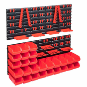 vidaXL 103-dijelni set kutija za pohranu sa zidnim plocama crveno-crni