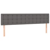 Vidaxl Posteljno vzglavje siva 180x5x78/88 cm umetno usnje