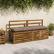 vidaXL Blazina za klop VIANEN 100% poliester Taupe 150 x 30 x 12 cm