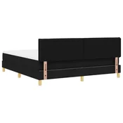 vidaXL vidaXL Postelja s škatlastim podom z matracem Črna 180x200 cm Tkanina, (22083020)