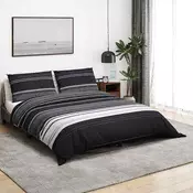 vidaXL vidaXL Posteljnina črna in bela 200x200 cm bombaž, (21050772)