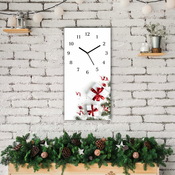 tulup.si Steklena ura BOŽIČNA DIFTS DIFTS TWIGS Črne kazalke 30x60 cm