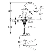 GROHE enoročna kuhinjska armatura BauEdge (31367001)