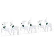 LED Rijecni jeleni 6 pcs Srebrno tkanina