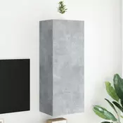 Zidni TV ormaric siva boja betona 40,5 x 30 x 102 cm drveni