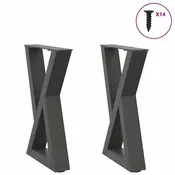 Noge za klub stolic 2 kom. antracit 28 x (42-43,3) cm celik