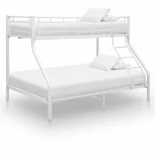 Vidaxl Posteljni okvir pograd bel kovinski 140x200/90x200 cm