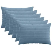 vidaXL Prevleka za blazino 6 pcs HEERLEN Modra 50 x 80 cm korduroy