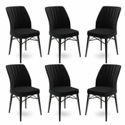 HANAH HOME Set 6 stolica Flex Black