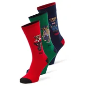 Polo Ralph Lauren Nogavice marine/svetlo rjava/zelena/živo rdeča
