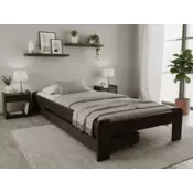 Ljubki dom Postelja ADA 90 x 200 cm oreh Posteljno dno: Letveno posteljno dno, Vzmetnica: Vzmetnica Deluxe 10 cm