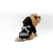 Paws & Whiskers Odelo za pse Danger Hoodie, Crno