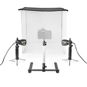 Nedis Komplet za foto studio 400 lm Zložljiva Vključena ozadja Priložena potovalna torba Črna