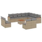 Vidaxl Patio Sofa Set 12-sedežni Mešana bež